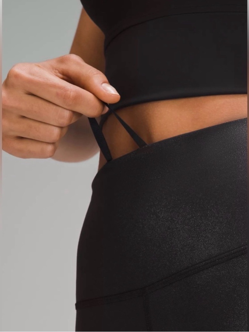 Lululemon Wunder Train Black Foil Shine High-Waist Tights Sz 6 28” - Picture 4 of 12